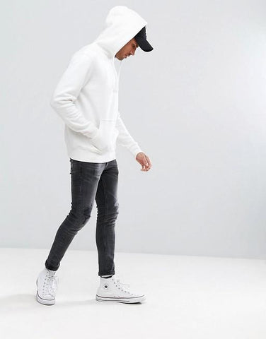 Pull&Bear Hoodie In White